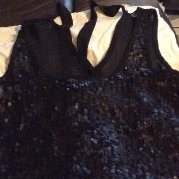 Ladies sequIn black blouse - Picture 2 of 8